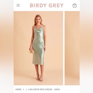 BIRDY GREY Lisa MIDI Dress In Satin Sage